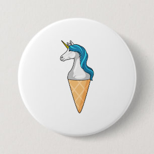Einhorn mit Waffeleis Button