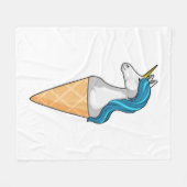 Einhorn mit Waffeleis Fleecedecke (Vorderseite (Horizontal))