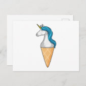 Einhorn mit Waffeleis Postkarte (Vorne/Hinten)