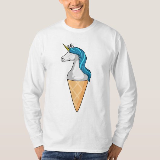 Einhorn mit Waffeleis T-Shirt (Vorderseite)