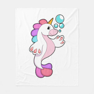 Einhorn mit Wasserblasen.PNG Fleecedecke