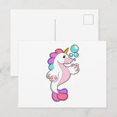 Einhorn mit Wasserblasen.PNG Postkarte (Vorne/Hinten)