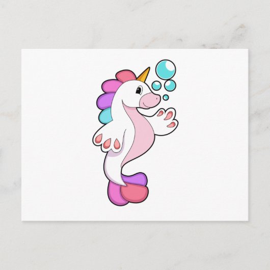 Einhorn mit Wasserblasen.PNG Postkarte (Vorderseite)