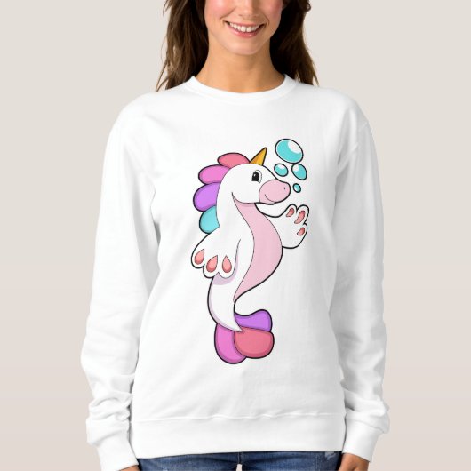 Einhorn mit Wasserblasen.PNG Sweatshirt (Vorderseite)
