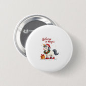 Einhorn mit Weihnachtsdekoration Button (Vorne & Hinten)