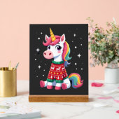 Einhorn mit Weihnachtspullover Einhorn Mädchen Chr Acrylschild (Hochzeit)