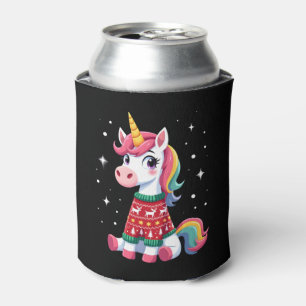 Einhorn mit Weihnachtspullover Einhorn Mädchen Chr Dosenkühler