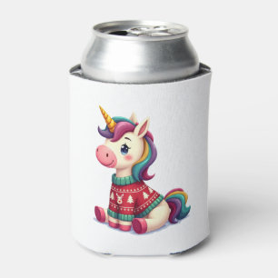 Einhorn mit Weihnachtspullover Einhorn Mädchen Chr Dosenkühler