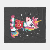 Einhorn mit Weihnachtspullover Einhorn Mädchen Chr Fleecedecke (Vorderseite (Horizontal))