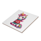 Einhorn mit Weihnachtspullover Einhorn Mädchen Chr Fliese (Seite)
