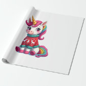 Einhorn mit Weihnachtspullover Einhorn Mädchen Chr Geschenkpapier (Ungerollt)