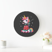 Einhorn mit Weihnachtspullover Einhorn Mädchen Chr Große Wanduhr (Zuhause)
