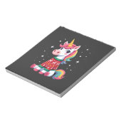 Einhorn mit Weihnachtspullover Einhorn Mädchen Chr Notizblock (Rotiert)