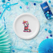 Einhorn mit Weihnachtspullover Einhorn Mädchen Chr Pappteller (Party)