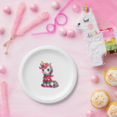 Einhorn mit Weihnachtspullover Einhorn Mädchen Chr Pappteller (Party)