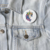 Einhorn mit wilden Blume in Wasserfarbe Button (Beispiel)