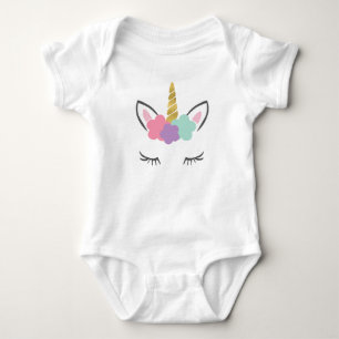 Einhorn mit Wimpern, Einhorngesicht, Niedliches Ei Baby Strampler