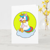 Einhorn mit Wolke und Sonne Karte (Gelbe Blume)