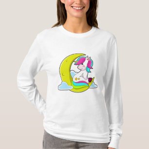 Einhorn mit Wolken und Mond T-Shirt