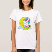 Einhorn mit Wolken und Mond T-Shirt (Vorderseite)