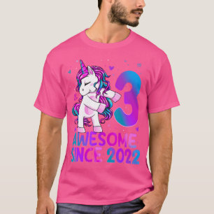 Einhorn mit Zahnseide 3 Jahre alt 3. Geburtstag Mä T-Shirt