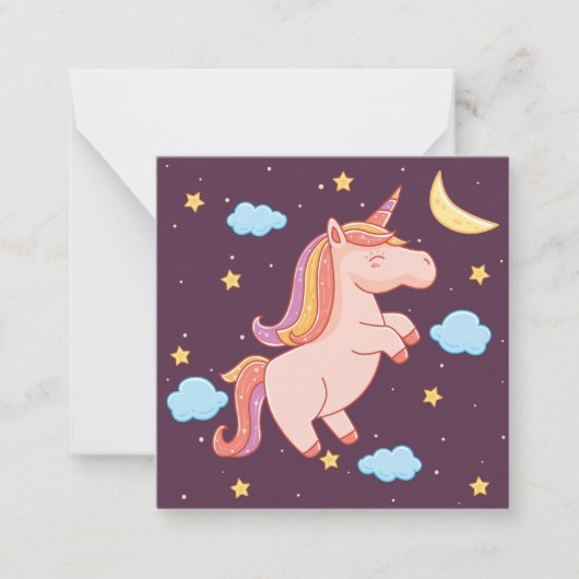 Einhorn Mitteilungskarte (Vorderseite)