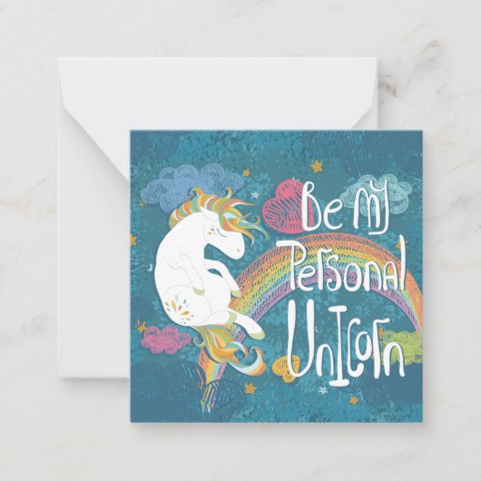 Einhorn Mitteilungskarte (Vorderseite)
