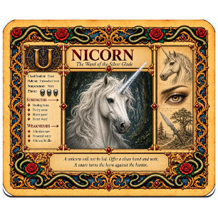 Einhorn, mittelalterliche Bestiarien-Kunst Mousepad