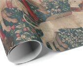 Einhorn Mittelalterliche Kunst - Jäger Rückkehr zu Geschenkpapier (Rolleneckpunkt)