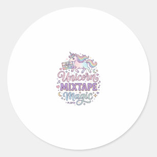 Einhorn-Mixtape-Magie-Anbetungswürdiger Aufkleber 