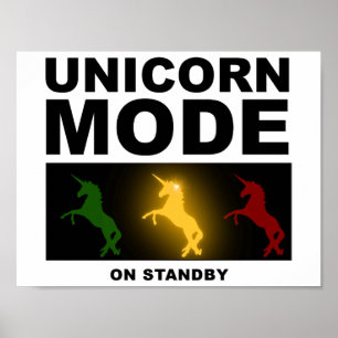 Einhorn-Modus Standby Lustiges Poster