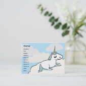 Einhorn - mollig visitenkarte (Stehend Vorderseite)