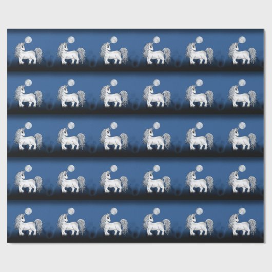 Einhorn-Mond Geschenkpapier (Flach)