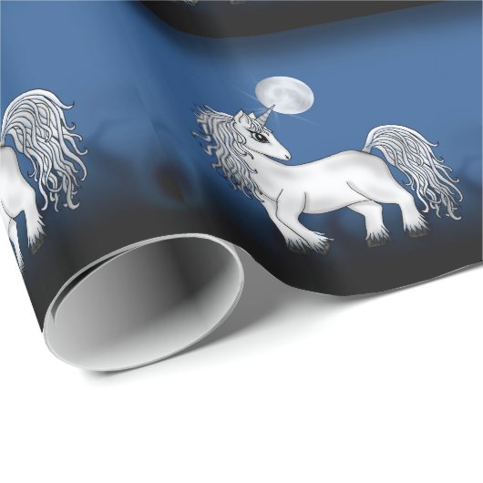 Einhorn-Mond Geschenkpapier (Rolleneckpunkt)