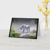 Einhorn-Mond Karte (Gelbe Blume)