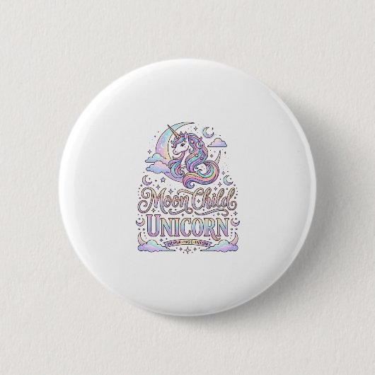 Einhorn Mond Kind Einhorn Original Zazzle Design_ Button (Vorderseite)