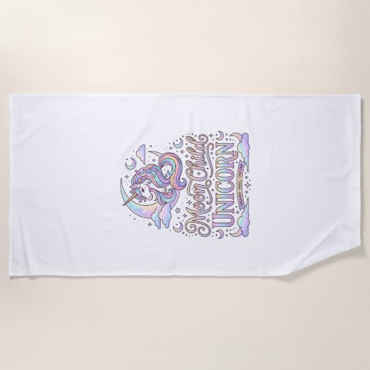 Einhorn Mond Kind Einhorn Original Zazzle Design_ Strandtuch (Vorderseite)