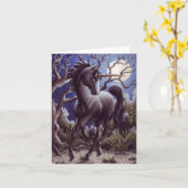 Einhorn-Mond notecard Karte (Gelbe Blume)