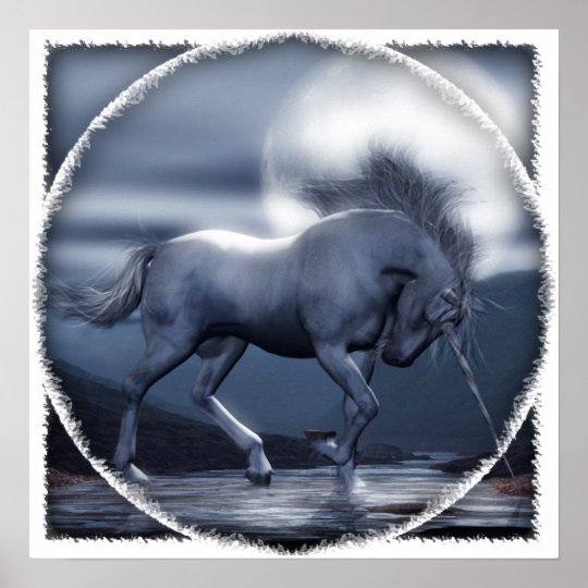 Einhorn Mond Poster Zazzle De