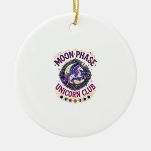 Einhorn-Mondphase-Einhorn-Club-Werbe-Shirt G Keramik Ornament