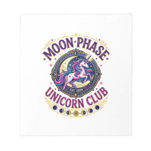 Einhorn-Mondphase-Einhorn-Club-Werbe-Shirt G Notizblock