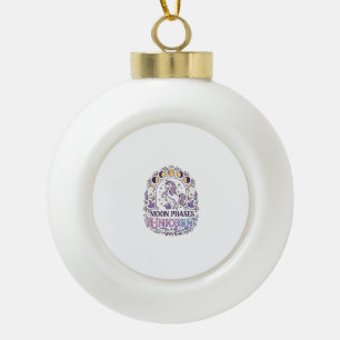 Einhorn Mondphasen Einhorn Weißer Hintergrund Shir Keramik Kugel-Ornament