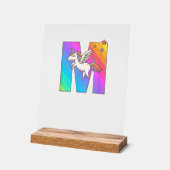 Einhorn-Monogramm Buchstabe M Anfangsbuchstabe Süß Acrylschild (Winkel)