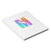 Einhorn-Monogramm Buchstabe M Anfangsbuchstabe Süß Notizblock (angewinkelt)