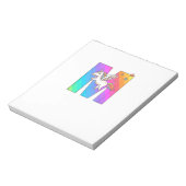 Einhorn-Monogramm Buchstabe M Anfangsbuchstabe Süß Notizblock (Rotiert)