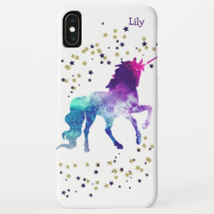 Einhorn-Monogramm-Lila Sterne Case-Mate iPhone Hülle