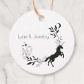 Einhorn, Moon & Crystals Dainty Juwelierverpackung Geschenkanhänger (Vorderseite)