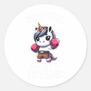 Einhorn Muay Thai - Kickboxen und Einhorn Thai Bo Runder Aufkleber