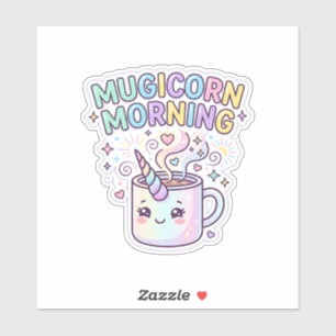 Einhorn Mugicorn Morgen Grafikdesign Zazzle Des Aufkleber