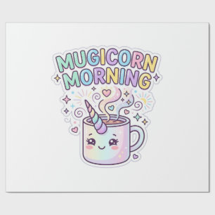 Einhorn Mugicorn Morgen Grafikdesign Zazzle Des Geschenkpapier